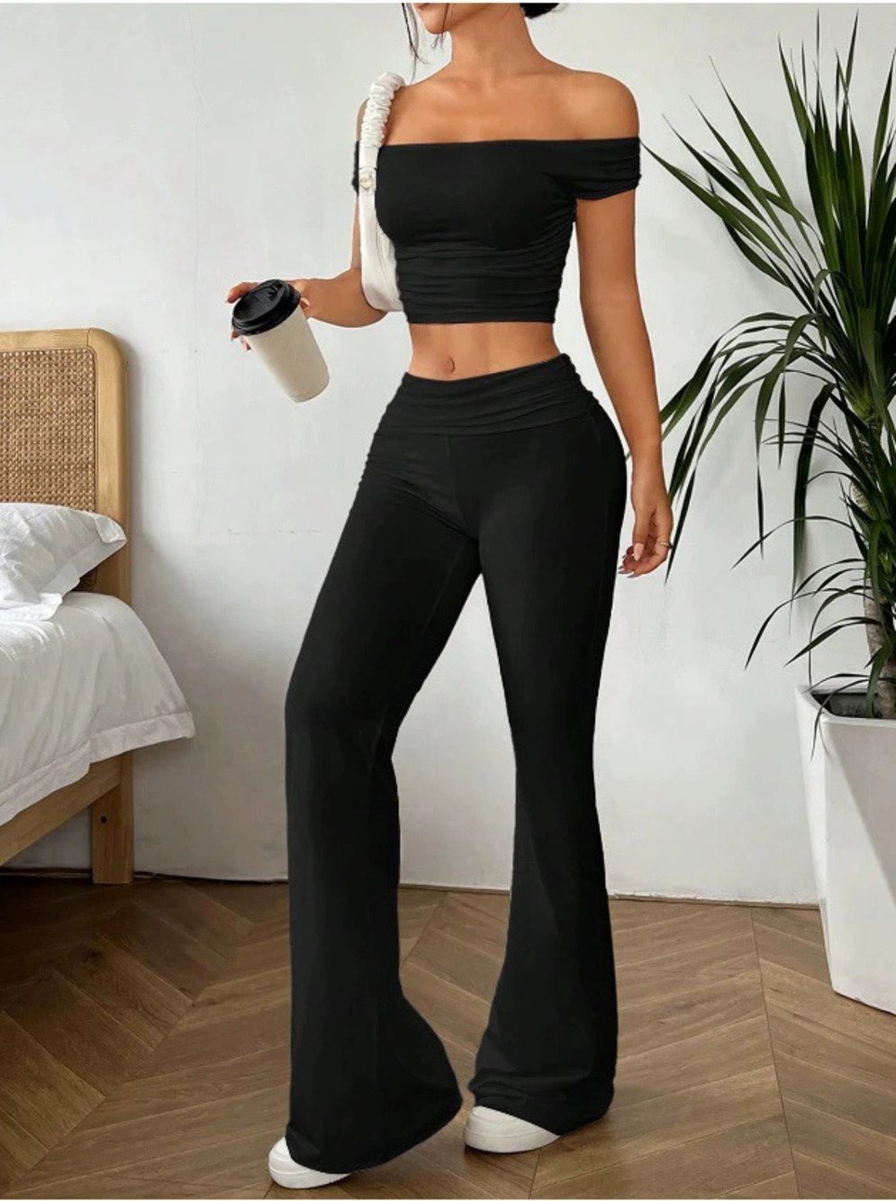 ZARA Sexy Crop Top Long Pants 2-Piece Set Spring Summer